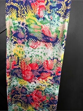 Vibrant Multicolor Snake-Print Maxi Dress